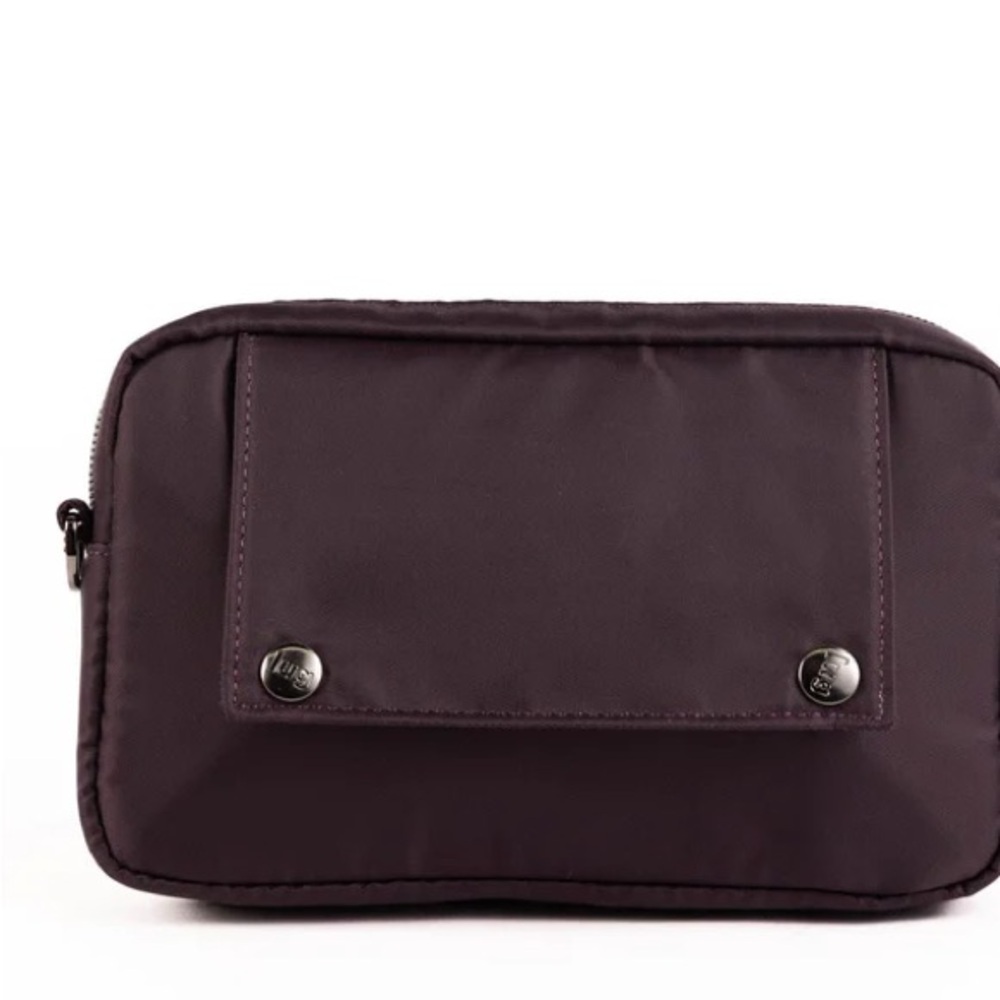 Lug 2 piece CATAMARAN Quilted Shoulder Bag with Removable Pouch HTF Plum - Picture 9 of 13